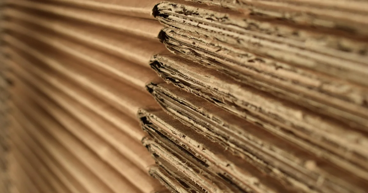 Close-up of stacked cardboard sheets